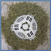 Drain Defender outdoor drain pipe cover protects drains from grass clippings